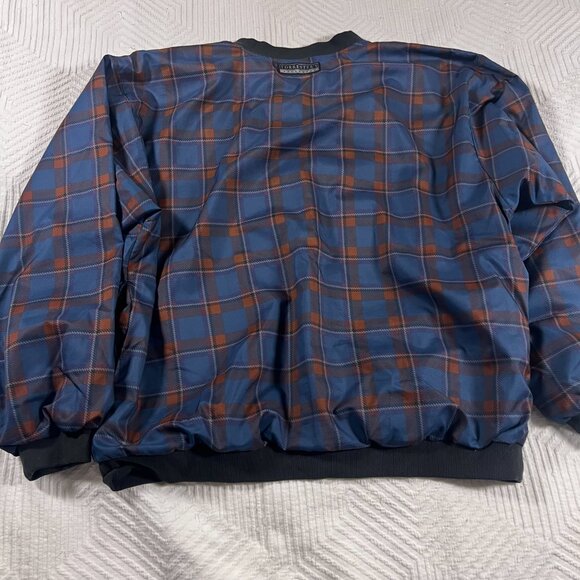 Vintage Forrester's Outerwear V-Neck Blue Plaid Men's Windbreaker Size L EUC‎ - Picture 4 of 5